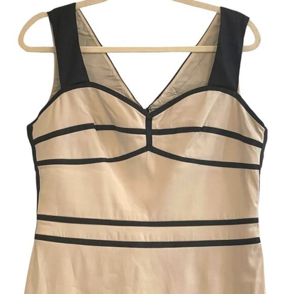 BCBGeneration Women's Khaki & Black Tux Mini Dress Size 12 Style KSL6H878 - Picture 2 of 7